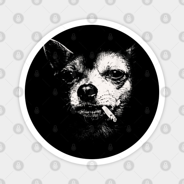 Dog-Smoking-Cigarette Magnet by dtr_art